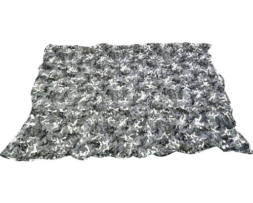 Voile d'ombrage filet de camouflage 105 g/m² hiver argent-blanc 200x300 cm