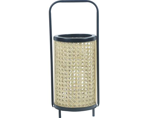 Lanterne Lafiora bambou métal 17 x 15 x 40 cm noir