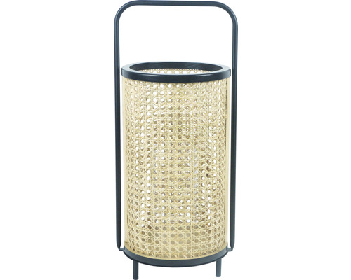 Lanterne Lafiora bambou métal 22,5 x 20 x 50 cm noir