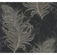 Papier peint intissé 38009-4 Mata Hari plumes noir-thumb-0