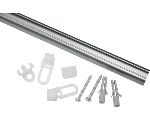 Aluminium-Vorhangschiene 13 mm Komplettset aluminium 150 cm-0