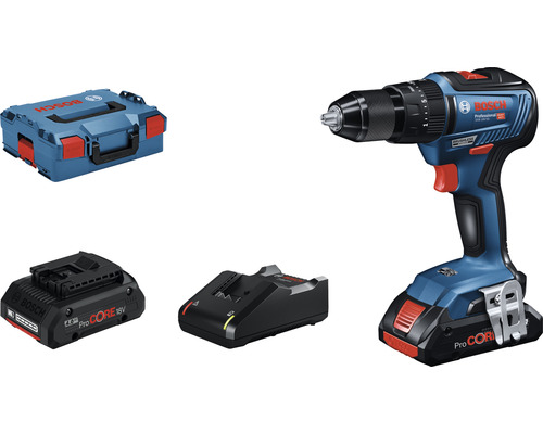 Perceuse-visseuse à percussion sans fil Bosch Professional GSB 18V-55, avec 2x batteries ProCORE (4.0 Ah) et chargeur Perceuse-visseuse à percussion sans fil Bosch Professional GSB 18V-55, avec 2x batteries ProCORE (4.0 Ah) et chargeur