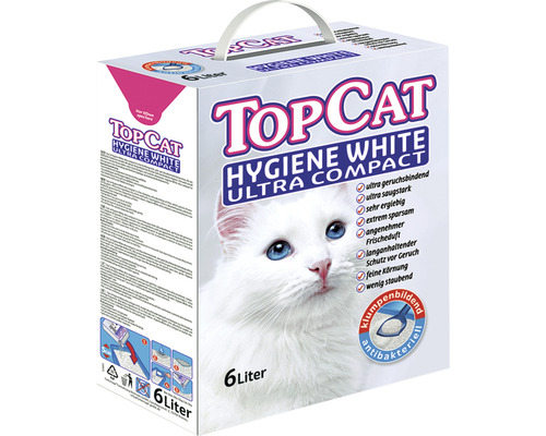 Litière pour chats Top Cat Hygiene White Ultra Compact boules fines 6 l