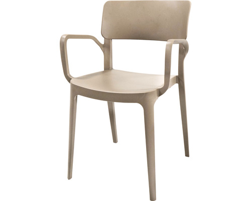 Chaise empilable avec accoudoir Veba Wing 82 x 54 x 55 cm plastique beige
