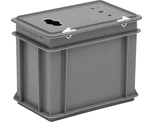 Collecteur de batteries usagées plastique 300x300x230 mm 9 l gris