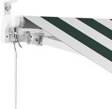 Store banne à bras articulé 3x2,5 tissu rayé vert/blanc châssis RAL 9003 blanc de sécurité-thumb-2