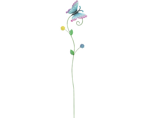 Tige décorative Lafiora papillon détail H 116,5 cm métal violet