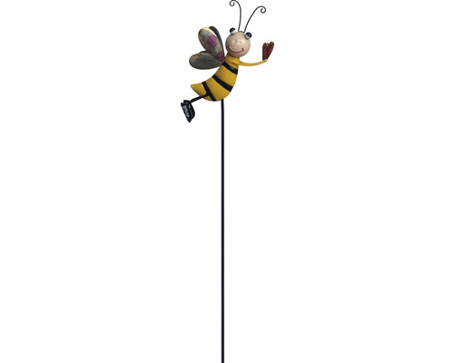 Tige décorative Lafiora abeille avec coeur H 70 cm métal jaune