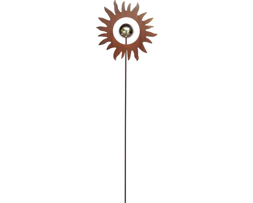 Tige décorative Lafiora soleil en métal H 115 cm métal marron rouge