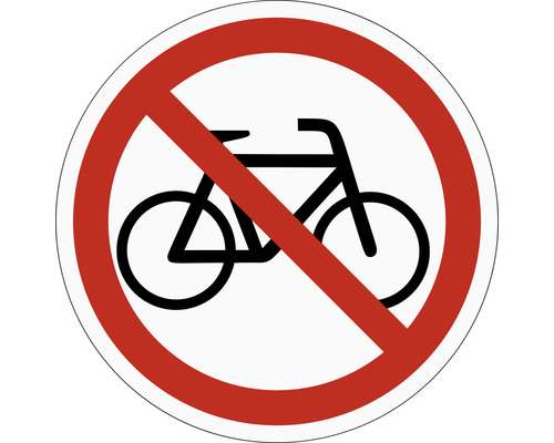 Panneau d'interdiction "Vélo interdit" Ø 95 mm-0