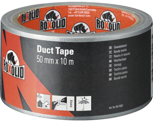 ROXOLID Duct Tape / Gaffa Tape bande textile argent 50 mm x 10 m