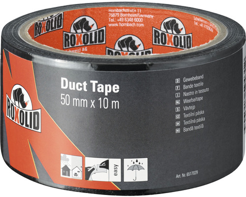 ROXOLID Duct Tape / Gaffa Tape bande textile noir 50 mm x 10 m