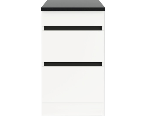 Meuble bas à tiroirs coulissants Optifit Luca932 50 x 60 x 88 cm façade blanc mat corps blanc