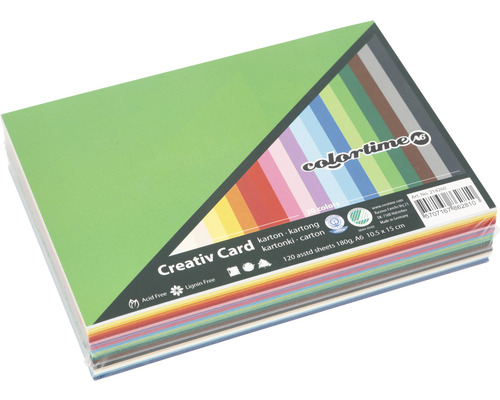 Carton de couleur couleurs assorties, A6, 120 feuilles - HORNBACH