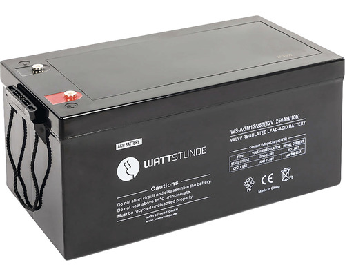 Batterie WATTSTUNDE accumulateur AGM12-250 12V VRLA AGM 250Ah C10 batterie solaire