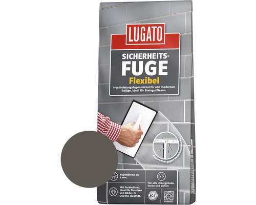 Mortier de jointoiement Lugato joint de sécurité flexible anthracite 1 kg