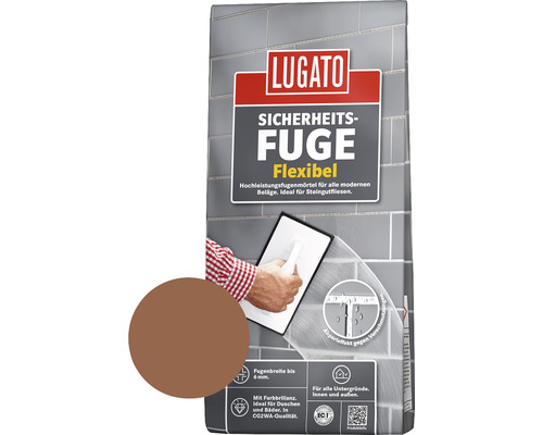 Mortier de jointoiement Lugato joint de sécurité flexible brun ambré 5 kg
