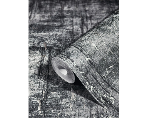 Papier peint intissé 85749 Natural Opulence by Felix Diener aspect pierre noir gris