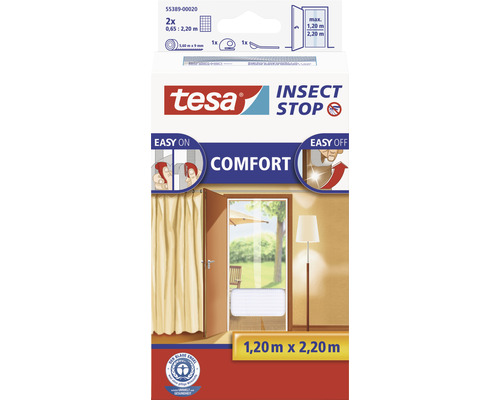 Moustiquaire pour portes tesa Insect Stop Comfort sans perçage blanc 65x220 cm lot de 2