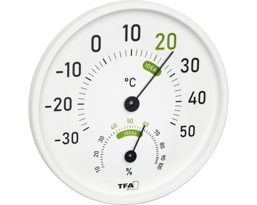 Thermo-hygromètre analogique TFA blanc