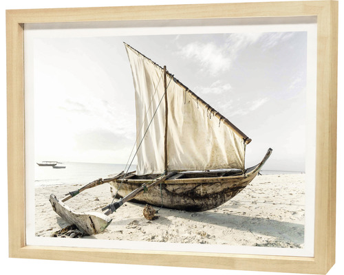 Gerahmtes Wandbild Lonely Boat 30x40 cm