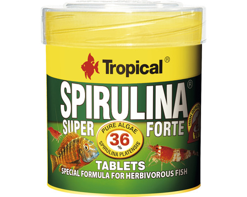 Nourriture en tablette Tropical Spirulina 36% Tablets 50 ml