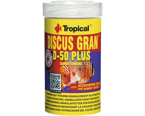 Nourriture granulée Tropical Discus Gran D-50 Plus 100 ml