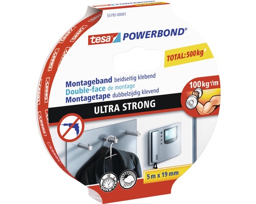Ruban de montage tesa Powerbond Ultra Strong Disques 5m x 19mm
