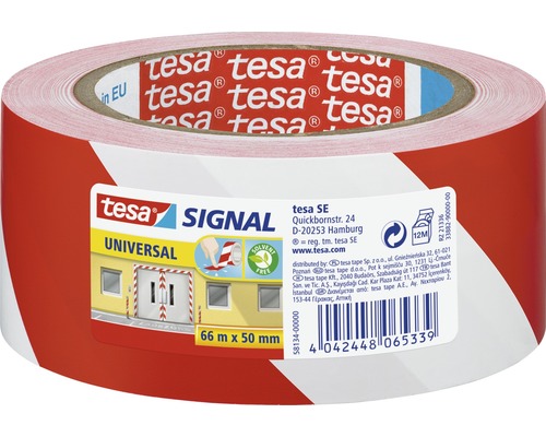 Tesa Markierklebeband Universal rot weiß 5 cm x 60 m