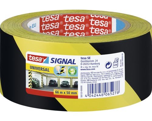 Ruban adhésif de marquage Tesa Universal jaune noir 5 cm x 60 m