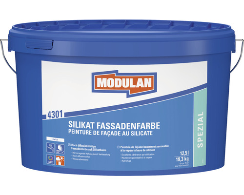 Peinture minérale extérieure pour façade au silicate MODULAN 4301 blanc 12,5 l-0