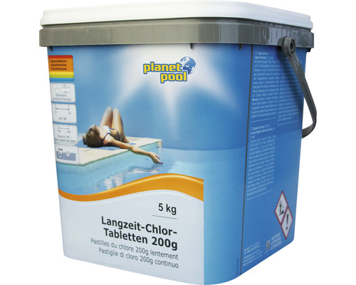 Comprimés de chloration longue durée pour piscine Planet Pool 200g/pièce 5 kg