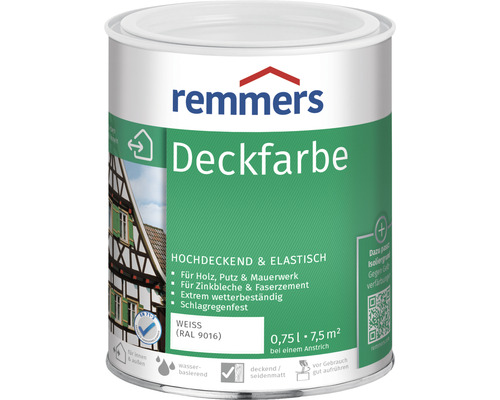 Remmers Deckfarbe Holzfarbe RAL 9016 weiß 750 ml