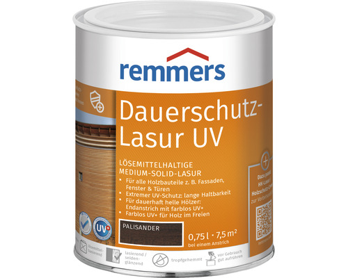 Lasure de protection anti-UV longue durée Remmers palissandre 750 ml