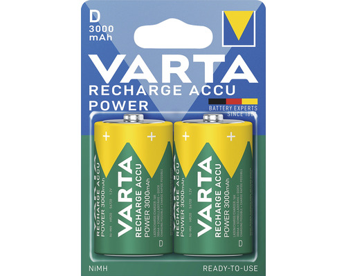 Piles rechargeables Varta D-Mono 2 pièces