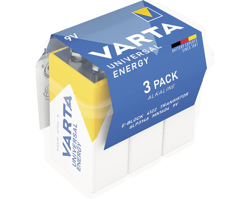 Piles Varta Energy E 9 Volts 3 pièces