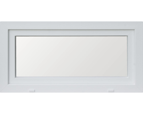 Fenêtre de cave oscillo-battante en plastique RAL 9016 blanc signalisation 600x400 mm tirant droit (triple vitrage)