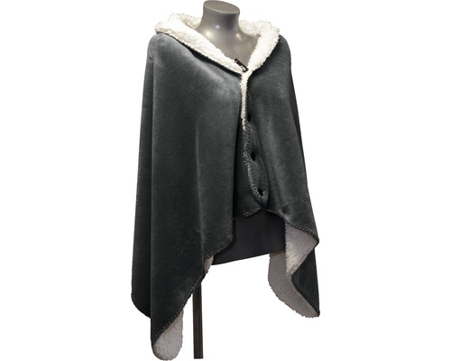 Couverture poncho Coby anthracite 75x150 cm