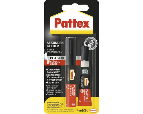 Colle instantanée Pattex liquide Plastix 2 g + stylo activateur de 4 ml