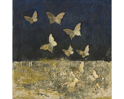 Tableau sur toile Original Golden Butterflies II 60x60 cm