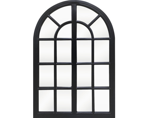Miroir fenêtre bois noir 60x90 cm