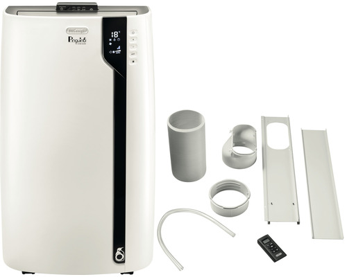 Climatiseur mobile PAC EX 100 Silent pièces jusqu'à 110 m³ avec tuyau d'évacuation de l'air d'1,2 m + télécommande De 'Longhi climatiseur local