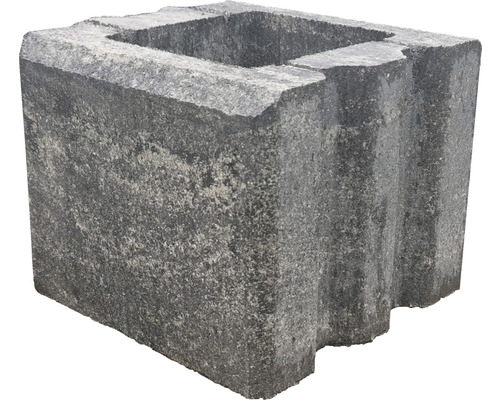 Pierre de construction demi-pierre iBrixx Galant blanc-noir 25 x 25 x 20 cm-0
