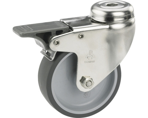 Tarrox Roulette pivotante pour appareils de transport blocable, jusqu'à 40 kg, 50 x 73 x 18 mm, sans plaque