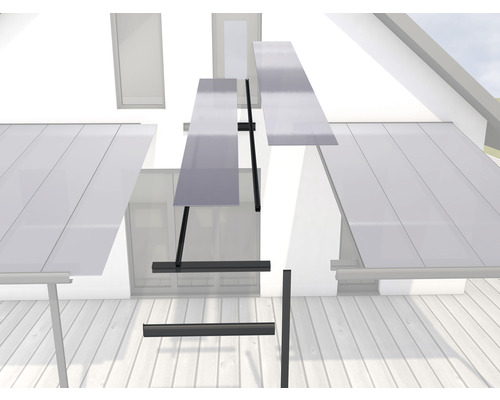 Module d'extension toiture pour terrasse gutta 120 x 306 cm anthracite