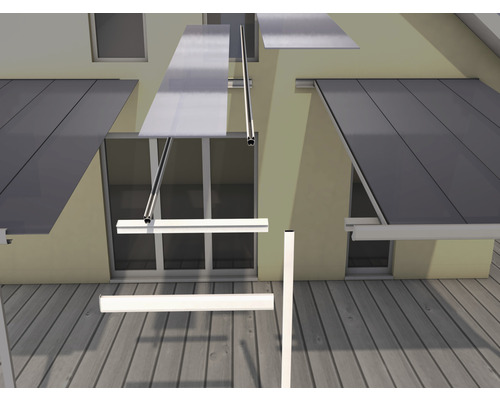 Module d'extension toiture pour terrasse gutta 120 x 306 cm blanc