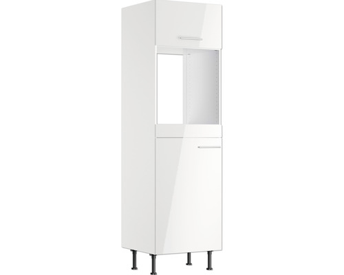 Caisson pour four/réfrigérateur encastrable de 88 Optifit Vigo156 60 x 58,4 x 211,8 cm façade blanc brillant corps blanc