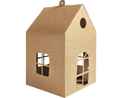 Petite maison en carton kraft vierge 6 pièces pré-percé env. 110x110x190 mm
