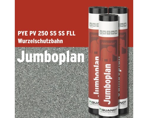Bande à souder en bitume Quandt Jumboplan PYE PV 250 S5 SS barrière anti-racines ardoise gris 5 x 1 m, rouleau = 5 m²