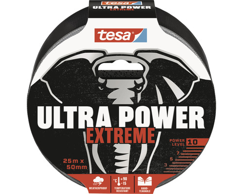 Ruban adhésif tesa Ultra Power Extreme noir 50 mm x 25 m